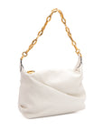 Jimmy Choo Diamond Chain Strap Leather Hobo Bag - White