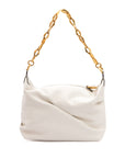 Jimmy Choo Diamond Chain Strap Leather Hobo Bag - White