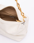 Jimmy Choo Diamond Chain Strap Leather Hobo Bag - White