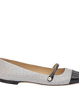 Jimmy Choo Elisa Flats Two-Tone - Silver & Black