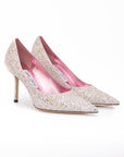 Jimmy Choo Love 85 Glitter Pumps - Pink & White