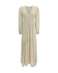 Marant Etoile Shirred Long Dress - Ivory