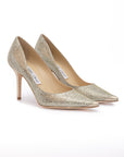 Jimmy Choo Agnes Python Embossed Pumps - Gold