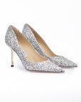 Jimmy Choo Agnes Glitter Pumps - Silver