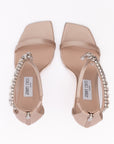 Jimmy Choo Embellished Satin Verity Sandals 100 - Powder Pink