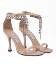 Jimmy Choo Satin Verity Sandals 100 - Powder Pink