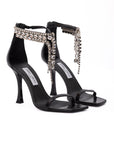 Jimmy Choo Embellished Satin Verity Sandals 100 - Black
