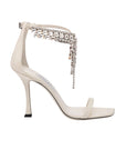 Jimmy Choo Embellished Satin Verity Sandals 100 - White