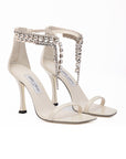 Jimmy Choo Embellished Satin Verity Sandals 100 - White