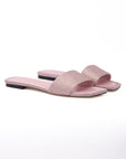 Jimmy Choo Satin Crystal Clovis Flat - Pink