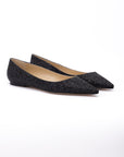Jimmy Choo Alina Pointed Toe Ballet Flats - Black