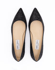 Jimmy Choo Alina Pointed Toe Ballet Flats - Black