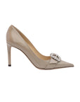 Jimmy Choo Taupe Gray/Grey Patent Leather Cheri 85 Pumps