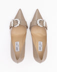 Jimmy Choo Taupe Gray/Grey Patent Leather Cheri 85 Pumps