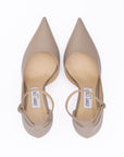 Jimmy Choo Taupe Grey Calf Leather Leona 85 Pumps