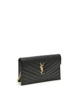 Saint Laurent Cassandre Clutch With Chain Strap - Black