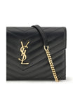 Saint Laurent Cassandre Clutch With Chain Strap - Black