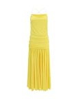 Jacquemus Pleated Midi Dress - Limoncello Yellow