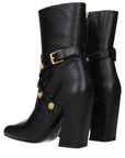 Versace Studded Black Leather Ankle Boots