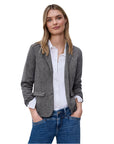 Street One Herringbone Dessin Basic Blazer - Gray/Grey