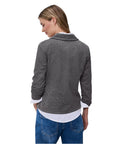 Street One Herringbone Dessin Basic Blazer - Gray/Grey