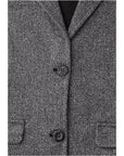 Street One Herringbone Dessin Basic Blazer - Gray/Grey
