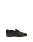 Ferragamo Woven Leather Loafers - Black