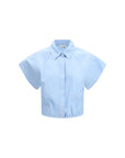 Jacob Cohen Cropped Short Sleeve Shirt - Light Blue