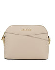 Michael Kors Jet Set Travel Dome Leather Crossbody Bag - Beige