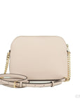 Michael Kors Jet Set Travel Dome Leather Crossbody Bag - Beige