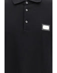 Dolce & Gabbana Black Cotton Polo Shirt