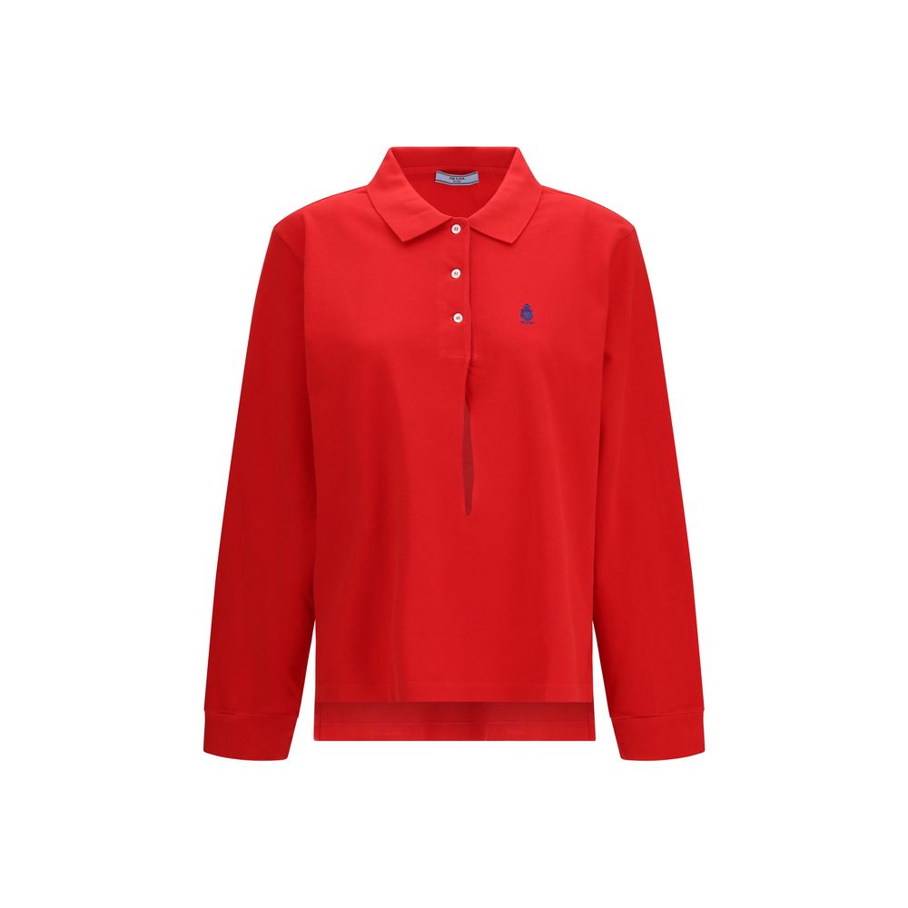 Prada Long Sleeve Polo Shirt - Red – Runway Door