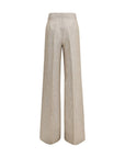 Max Mara Deserto Linen Wide Leg Pants - Beige