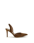 Gianvito Rossi Suede Leather Slingback Heels - Mocha Brown