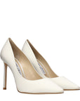 Jimmy Choo Satin High Heel Pumps - Ivory