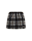 Miu Miu Checkered Mini Skirt - Gray/Grey