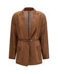 Max Mara Longline Lightweight Blazer - Brown