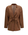 Max Mara Longline Lightweight Blazer - Brown