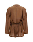 Max Mara Longline Lightweight Blazer - Brown