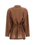 Max Mara Longline Lightweight Blazer - Brown