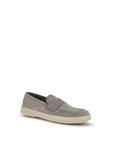 Prada Suede Leather Loafers - Light Gray/Grey
