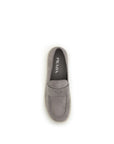 Prada Suede Leather Loafers - Light Gray/Grey