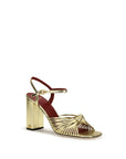 Valentino Garavani Annet Leather Heel Sandals - Gold