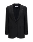 Lardini Longline Linen Blazer - Black