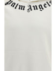 Palm Angels Neck Logo Hoodie - Porcelain White
