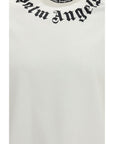 Palm Angels Neck Logo T-Shirt - Porcelain White