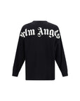 Palm Angels Neck Logo Long Sleeve Top - Black