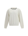 Palm Angels Neck Logo Sweatshirt - Porcelain White