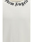 Palm Angels Neck Logo Sweatshirt - Porcelain White