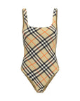 Burberry Checkered Low Back One-Piece Swimsuit